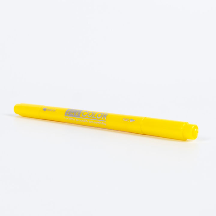 monami-live-color-12-yellow-ปากกาสีน้ำ-ชนิด-2-หัว-สีเหลือง-ของแท้