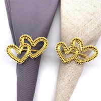 Dinnertable Decoration Hotel Table Napkin Ring Gold Napkin Ring Heart Napkin Buckle Towel Rack Napkin Ring