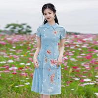 Jodie 2023 Qipao ชุด Cheongsam Aodai เวียดนามเสื้อผ้าดอกไม้ชีฟอง Cheongsam เวียดนามชุดที่สง่างามพรรคชุด