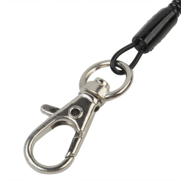 พวงกุญแจคลิปล๊อปสเตอร์แหวนพวงกุญแจเชือกกุญแจสายคล้องยืดขดลวดตกปลาพวงกุญแจยืดหยุ่น