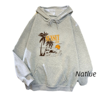 Natlux เสื้อฮู้ด เสื้อแขนยาวอบอุ่น หลวมและสบาย สบาย แฟชั่น ทันสมัย เท่ WWY230008V 41Z231009