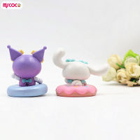 MSCOCO เครื่องประดับตั้งโต๊ะจำลอง Sanrio 6ชิ้นของเล่นแม่พิมพ์เค้กซิลิโคนที่ละเอียดอ่อนและกะทัดรัดสำหรับบ้านรถสำนักงานโต๊ะเครื่องประดับ