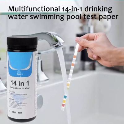 14 In 1 Water Test Tools Pool Drinking Water Quality Tester Strips 50pcs/Box PH Meter Testing Paper Hardness Iron Copper Lead