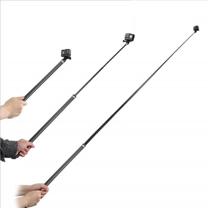 Carbon Fiber Selfie Stick Adjustable Extension Pole For Insta 360 Action  Camera