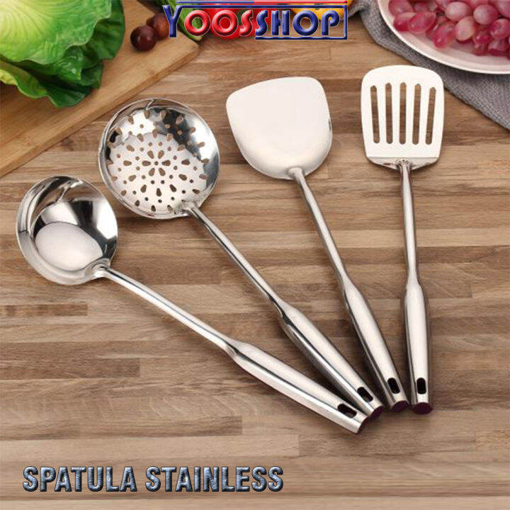 Spatula Set Stainless Steel In Sodet Stenlis Steel Alat Masak