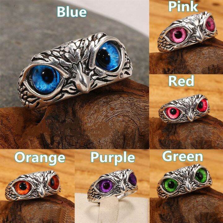 897gongs-คู่รัก-jewelry-ของขวัญ-open-adjustable-owl-eye-statement-ring-vintage-ring