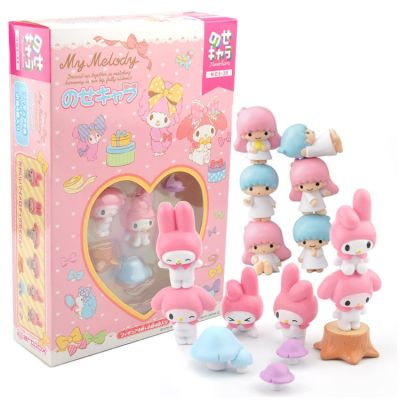 ZZOOI Sanrio My Melody Little Twins Star Anime Figure Kawaii Cute Action Figures Collection Childrens Toys For Kid Girls Boys Doll