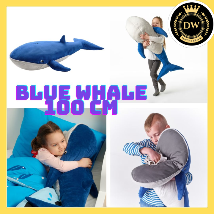 IKEA BLÅVINGAD Soft toy, blue whale, 100 cm | Lazada