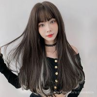 [0727]YWQJ-JF Wig Womens Long Hair Hanging Ear Pick Hair Dyeing Full-Head Wig Internet Celebrity Comic Bangs Long Curly Natural Micro Volume Rinka Haircut 5FJB shzt