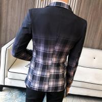 Party dress Blazer Men Slim Fit Mens Blazers and Suit Jackets 2020 New Casual Gradual change lattice Red Grey