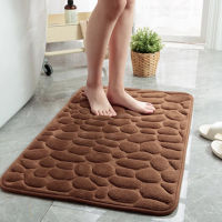 Cobblestone Embossed Bath Mat พรมกันลื่นดูดซับอ่างอาบน้ำด้านข้างพรมปูพื้นห้องอาบน้ำพรมเช็ดเท้า Soft Memory Foam Foot Pad