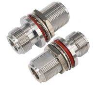 N Female To N Female O-ring Bulkhead Panel Mount Nut Nickel Plated Brass RF Coaxial Adapter Connectors