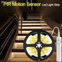 5M Battery Led Strip with PIR Motion Sensor Induction Night Light Tape Under Cabinet Light for Room Wardrobe Indoor Lighting