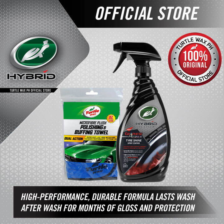 Turtle Wax Graphene Acrylic Tyre Spray Coating w/ Microfiber Plush ...