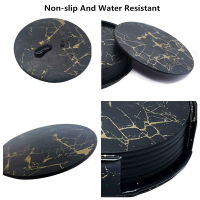 6PCS ขายร้อน PU หนัง Marble Coaster ทำความสะอาดง่าย Placemats รอบชา Pad เครื่องดื่มถ้วยกาแฟ Mat ตาราง Pad ผู้ถือ Placemats