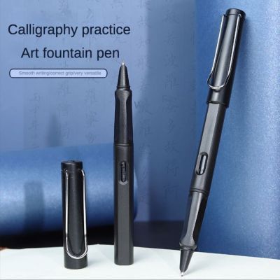 IDENT 4PCS ปลายโค้งแหลมแข็ง ปากกาหมึกซึม 0.7/1.0มม. หมึกเปลี่ยนได้ ปากกาฝึกเขียน ที่มีคุณภาพสูง การแก้ไขท่าทาง ปากกาเซ็นชื่อ ของขวัญสำหรับนักเรียน