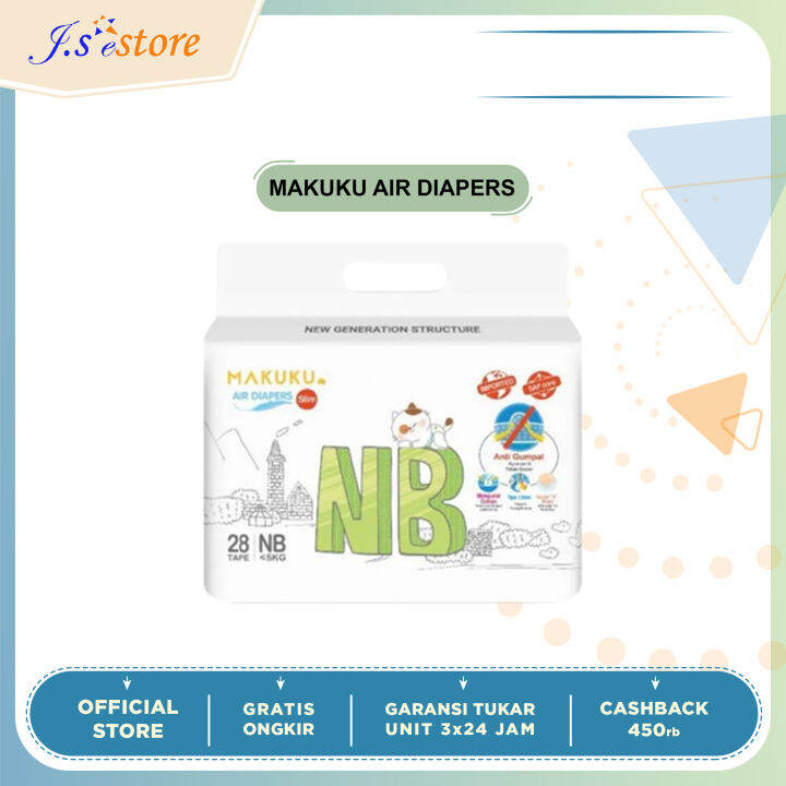 Makuku Air Diapers Popok Viral dan Murah Slim Tape Slim care Lazada
