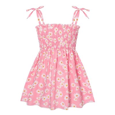 Baby Girl Summer Cotton Dress Children Fashion Dress Thin Girl Style Halter Skirt Childrens Floral Skirt