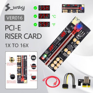 S-way New Riser 016 VER016 PCI-E PCIE PCI E Express Card GPU Điện Áp Nhiệt Độ 1X X16 6pin USB Mining Riser Cho Card Màn Hình thumbnail