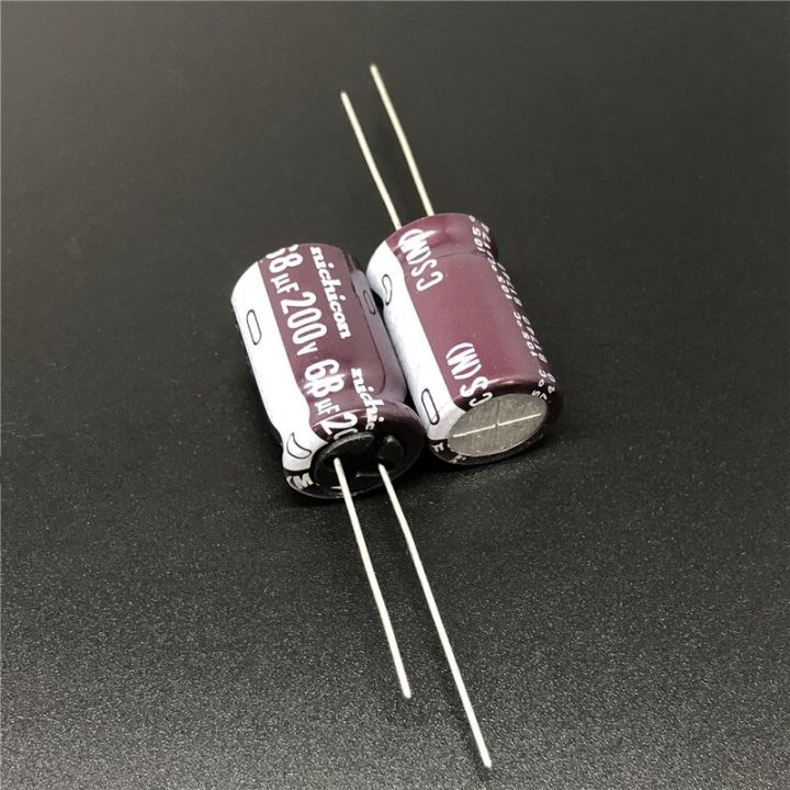 5pcs-50pcs-68uf-200v-nichicon-cs-series-12-5x20mm-high-ripple-current-high-reliability-200v68uf-aluminum-electrolytic-capacitor