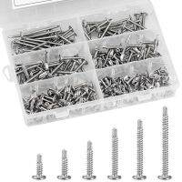 210Pcs Self-tapping And Self-drilling Dovetail Screws 410 Stainless Steel Cross Round Headr  Set Boxed Metalworking Nails Screws  Fasteners