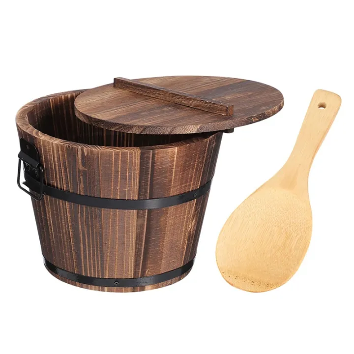 [JJM MALL] Wooden Rice Bucket Korean Bibimbap Bucket Japanese Cuisine