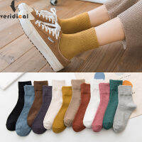 2021VERIDICAL Woman Socks Cotton Short Good Quality Business Soft Loose Harajuku Diabetic Fluffy Thermal Socks Fashions EU 36-40