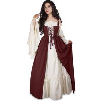 ฮาโลวีนยุคกลางชุดผู้หญิง Renaissance Gothic Long Maxi R Vestido Victorian Lace Up Dress Up Paty Ball Gown Plus Size