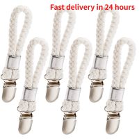 4/6PCS Bathroom Towel Clips Braided Multipurpose Cloth Hanger Bathroom Cotton Loop Towel Clip Metal Clamp Kitchen Home Storage