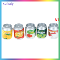 xuhaiy 3/5pcs 1:12อุปกรณ์ตุ๊กตาแยมเครื่องดื่มกระป๋องขนาดเล็กของเล่นห้องครัว