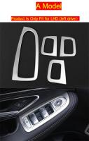 Car Styling Door Armrest panel Cover Stickers Trim for For Mercedes Benz C Class W205 GLC X253 Window Glass Lifting Buttons RHD