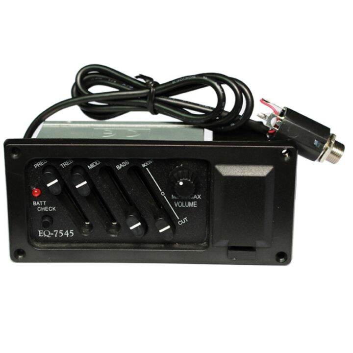 Professional 4 Band Acoustic Guitar Preamp Amplifier EQ7545 Piezo