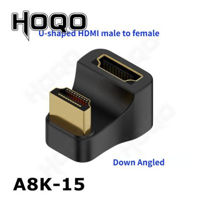 180 Degree Angled U-shaped standard HDMI-compatible Converter HDTV Male to HDMI  Female Extension8K 60Hz 4K UHD Adapter Wires  Leads Adapters