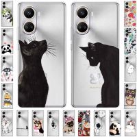 For Huawei Nova 10 SE Case Nova10SE Clear TPU Silicone Cat Ice Cream Transparent Cover for Huawei nova 10SE BNE-LX1 BNE-LX3 4G Electrical Safety