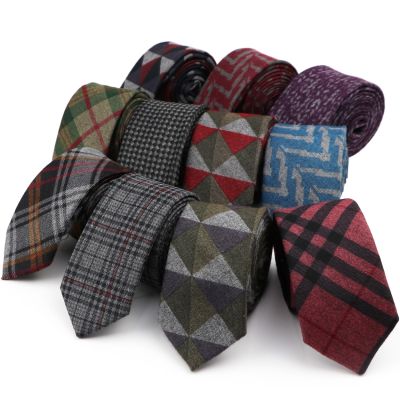 Men 39;s Soft Classic Diamond Check Artificial Wool Cotton Dark Color Tie Striped Slim Black Grey Necktie For Daily Accessory Gift