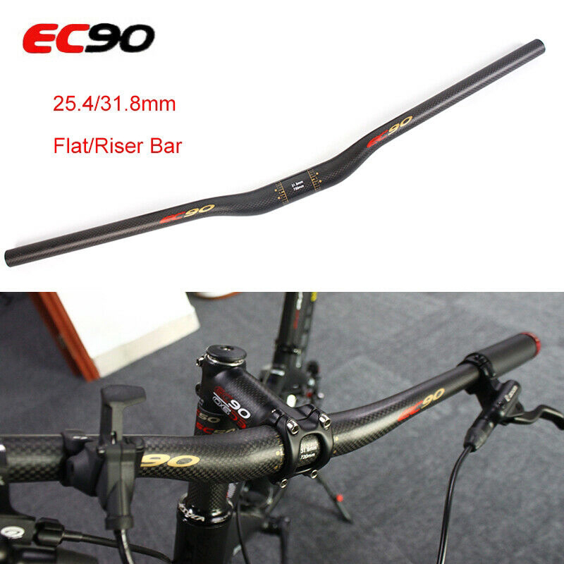 EC90 Cycling Carbon Handlebar MTB Straight Flat/Riser Handle Bars Mountain Bike 31.8 640 mm Glossy Bicycle Handlebar