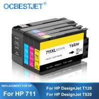 [แบรนด์บุคคลที่สาม] สำหรับ HP 711XL 711 HP711เปลี่ยนตลับหมึกเต็มด้วยหมึกเข้ากันได้สำหรับ HP DesignJet T120 T520เครื่องพิมพ์