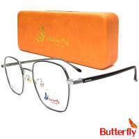 แว่นตา Fashion รุ่น Butterfly 6856 กรอบแว่นตา สำหรับตัดเลนส์ กรอบเต็ม แว่นแฟชั่น ชาย หญิง ทรงสปอร์ต sport วัสดุ สแตนเลส stainless steel ขาข้อต่อ รับตัดเลนส์