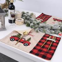 Non Slip Heat Resistant Plaid Dining Table Mat Christmas Placemat Desktop Coasters Decoration Home Living Room Party Supplies