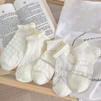 Sweet Lolita Lace Crystal Silk Women Ankle Socks Japanese White Cotton Sheer Socks Cute Short Princess Socks