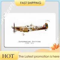 Supermarine Spitfire P7350 แผ่นโลหะโปสเตอร์ภาพวาดตกแต่งโรงภาพยนตร์ห้องครัวพิมพ์โปสเตอร์โลโก้ดีบุก 20 * 30 ซม