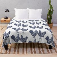 Ready Stock Blue Wyandotte Chickens Hen and Rooster Throw Blanket Furry Blankets Designer Blankets Softest Blanket