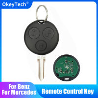 OkeyTech สำหรับ Benz MB Smart Fortwo 450 Forfour Roadster City Coupe 3ปุ่ม433Mhz Uncut Blank Blade พร้อมพวงกุญแจ