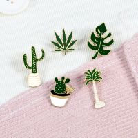 【YF】◊✼  Badge Potted Collar Shoe Lips Enamel Brooch  Cactus Leaves Clothing Cartoon Pins