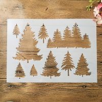 A4 29*21cm Forest Pine Tree DIY Layering Stencils Wall Painting Scrapbook Coloring Embossing Album Decorative Template Rulers  Stencils