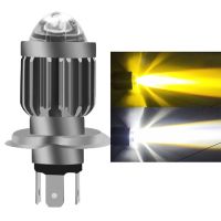 Motorcycle Headlight H4 BA20D LED MOTO Fisheye Lens P15D 25 1 White Yellow Bulb 9 85V 15W Fog Lamp For Motorbike Electric Light