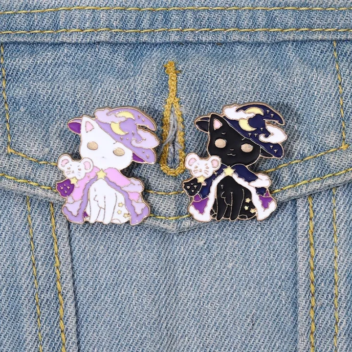 moon-magic-cat-witch-brooch-wizard-insignia-pin-cartoon-kitty-animal-jewelry-metal-badge-clothing-accessories-enamel-pins