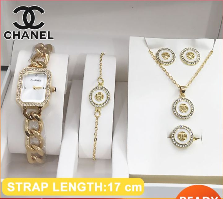 CHANEL Jewelry Watch CHANEL Watch Set for Women 5 in 1 with Watch