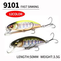 【DT】hot！ 1Pcs 50mm 3.5g Fishing Bait Sinking Trout Pike Isca Artificial Pesca Tackle Hard Minow 9101