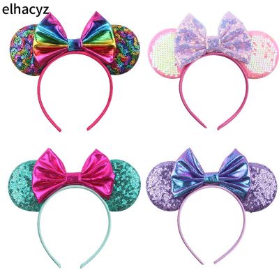 10pcslot Cute 3.3 Sequin Mouse Ears Hairband For Girls Glitter Bow Headband Women Party Headwear Colorful Hair Accessories